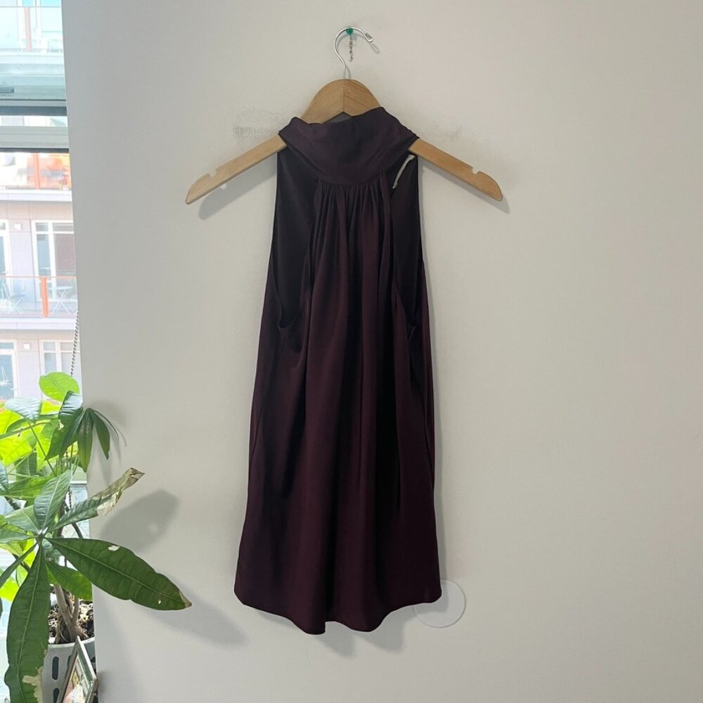 Ramy Brook Purple Silk Drapey Choker Neck Tank Size XS